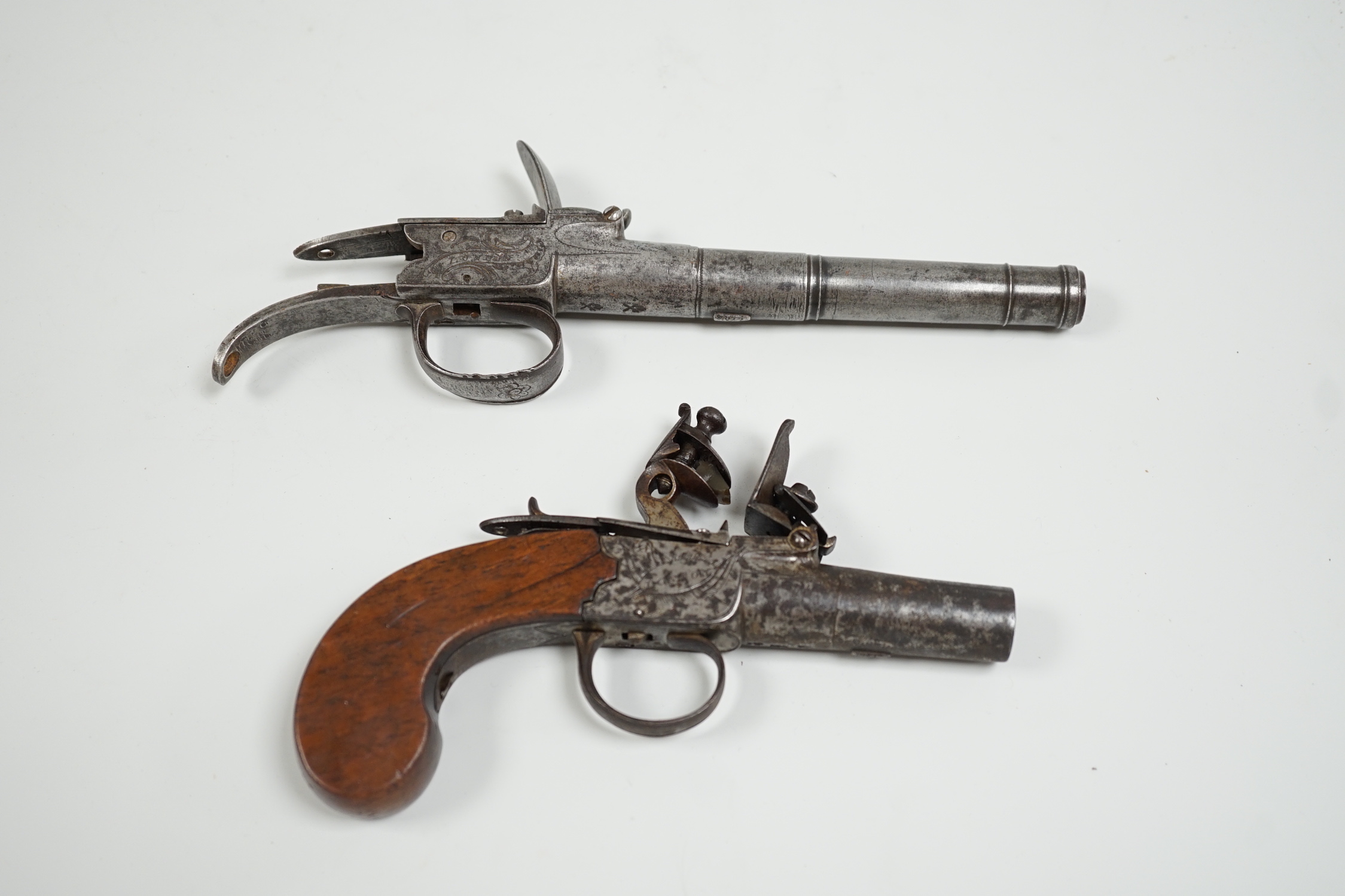 An 18th century flintlock pistol and another (a.f.)